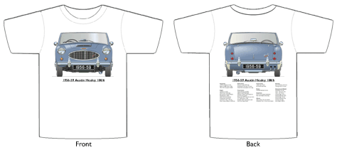 Austin Healey 100/6 1956-59 T-shirt Front & Back